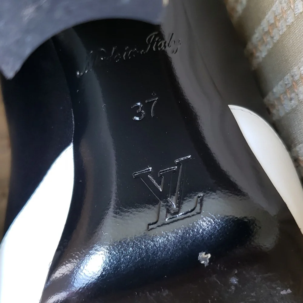 LOUIS VUITTON COLORBLOCK HEADLINE SLINGBACK PUMPS - Picture 13 of 14
